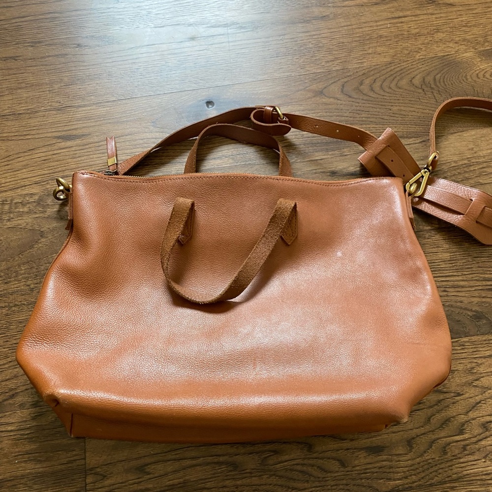 Madewell Tan Leather Tote Bag